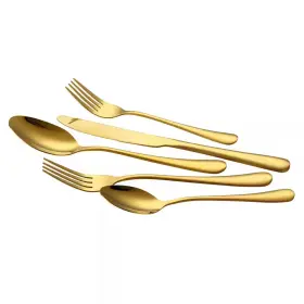 Svopes 744759497611 100 Pcs Gold Stainless Steel Flatware Set Food-grade Cutlery For 20 Mirror Fin