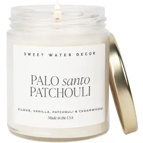 Sweet Water Decor 810105782363 Palo Santo Patchouli Candle - Soy Clove Text Label