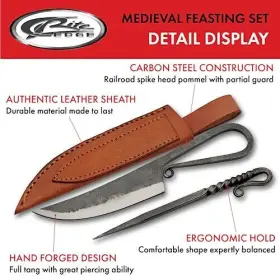Szco 801608044492 7.75 Inch Hand Forged Medieval Style Feasting Knife With Sheath #2