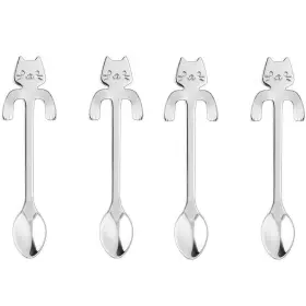 Szlfsx 673143977722 20pcs Stainless Steel Cute Mini Cat Spoon For Tea Coffee Dessert Sugar Ic