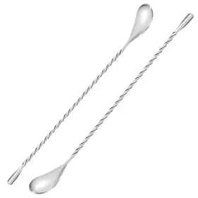 Szlfsx 673143977838 2 Pcs 12 Inch Bar Mixing Spoon Cocktail Stainless Steel Long