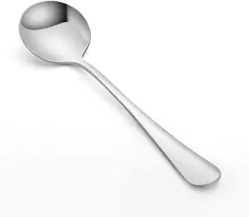Szlfsx 714735047239 20 Piece Soup Spoons Round Stainless Steel Bouillon 6.7 Inch