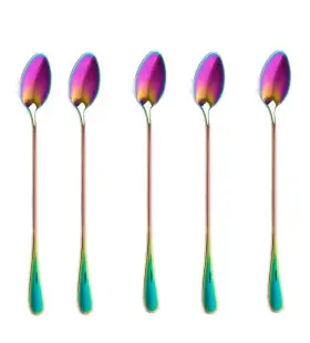 Szlfsx 714735047321 10 Piece Long Handle Iced Tea Spoon Stainless Steel Coffee Mixing Spoons - L