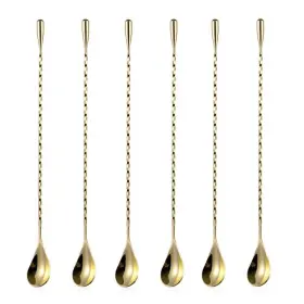 Szlfsx 795853476170 6 Pcs 12 Inch Bar Mixing Spoon Cocktail Stainless Steel Long