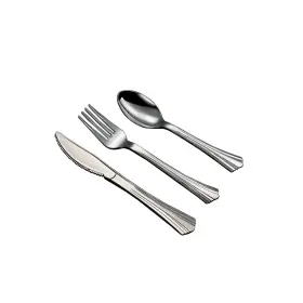 8305a-sv Table Mate Sterling Silver Plastic Cutlery Assorted 50/ct