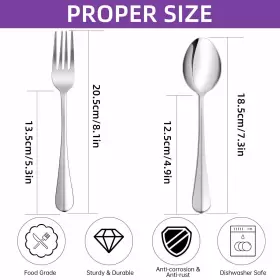 Tailpa 758840660952 24pcs Forks And Spoons Silverware Set Tableware Food Sta #2