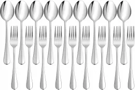 Tailpa 758840660952 24pcs Forks And Spoons Silverware Set Tableware Food Sta