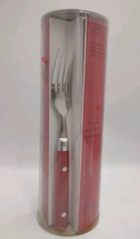Target 719978916007 Stainless Steel Flatware 12pc Set 4- 3pc Place Settings Red Handle Retro
