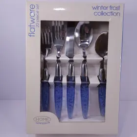 Td259425-1387 Target Vtg 2001 Winter Frost Collection 20pcs Flatware Home For The Holidays New