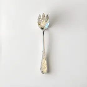 1940exquisite Temptations Temp-tations Stainless Old World Floral Cold Meat Fork Round Tip