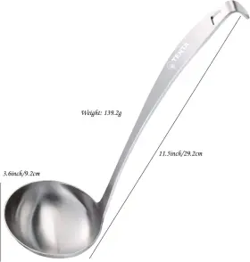 Tenta7 445000169181 Tenta Kitchen 3oz/85ml Stainless Steel Small Soup Ladle Spoon St #2
