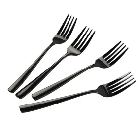 Teyyvn 611982041655 Black Stainless Steel Dessert/salad Forks Set Of 16
