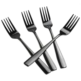 8541927544 Teyyvn 16-piece Mirror Finish Black Stainless Steel Dinner Forks Cutlery 8.0