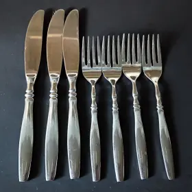 Clf1 The Cellar Stainless Flatware Knives Salad Forks 7 Pieces