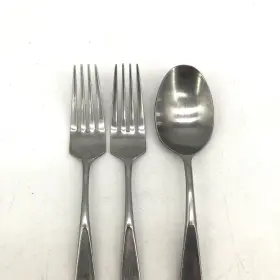 Clf19 The Cellar Glossy Stainless Japan Flatware 2 Dinner Forks 1 Soup Spoon #3