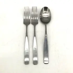 Clf19 The Cellar Glossy Stainless Japan Flatware 2 Dinner Forks 1 Soup Spoon