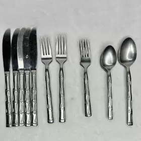 Clf2 The Cellar 26 Stainless Bamboo Glossy Silverware Flatware Flat Japan Vtg