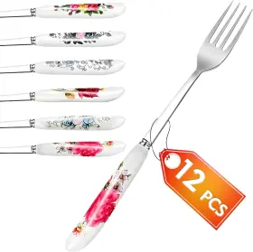 The Little Green Change 705353801846 12pcs Stainless Steel Forks Silverware Set - Reusable Dinner Fo
