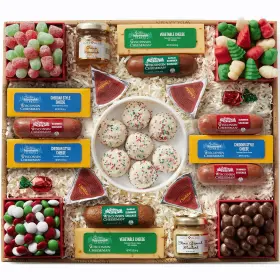 The Wisconsin Cheeseman 023204009174 21-piece Holiday Gift Basket Summer Sausage Meats And Cheeses Cookies Varie