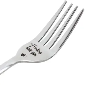 Three Human 738634956171 I Forking Love You Inspirational Funny Engraved Fork Gift For Boyfriend Gir