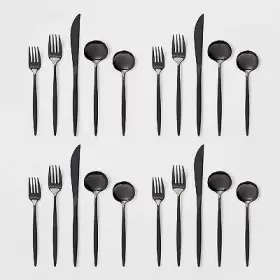85192817 Threshold 20pc Shapleigh Flatware Set Matte Black - #3