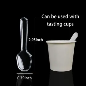 0135274 Tie-dailynec 1000 Pcs Mini Clear Tasting Spoons Plastic Sampling Pudding Taster #2