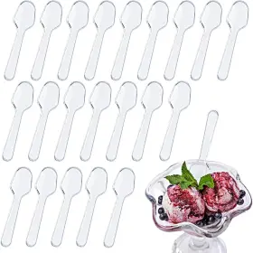 0135274 Tie-dailynec 1000 Pcs Mini Clear Tasting Spoons Plastic Sampling Pudding Taster