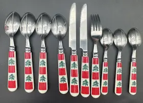 Tienshan 029706323121 Country Crock Christmas Tree Replacement Spoons Knives Fork 10pcs #2