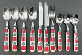 Tienshan 029706323121 Country Crock Christmas Tree Replacement Spoons Knives Fork 10pcs
