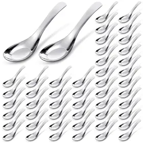 Boo-tioncy-6858 Tioncy 50 Pcs Stainless Steel Soup Spoons Mirror Polished Asian For Boui