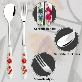 Tivcck 742346775616 14 Pcs Dessert Forks And Spoons Silverware Set Stainless Steel Small Appetize #3