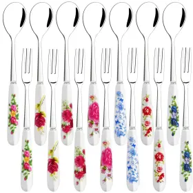 Tivcck 742346775616 14 Pcs Dessert Forks And Spoons Silverware Set Stainless Steel Small Appetize