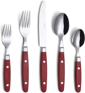 Tive Technology Inc. 313108558510 Silverware Set Retro/rivet Colorful Stainless Steel Tableware Kitchen Flatware