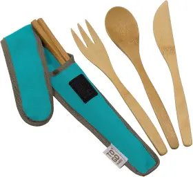 To Go Ware 705105479309 Reusable Bamboo Travel Utensils With Carrying Case And 1 Ea Agave