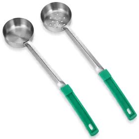Am555424 Tobeelec 2 Pcs 4 Oz Portion Control Serving Spoons Measuring Utensils Slotted Solid