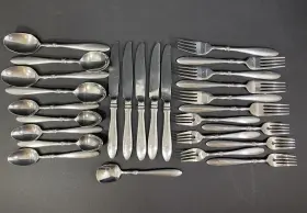 Tot23 Tools Of The Trade Vertical Line Heel Glossy 27 Pieces Knife Fork Spoon #3