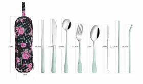 Topbooc 050132871146 Travel Utensilsreusable Silverware Set To Go Portable Cutlery With A Wate #2