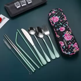 Topbooc 050132871146 Travel Utensilsreusable Silverware Set To Go Portable Cutlery With A Wate #3