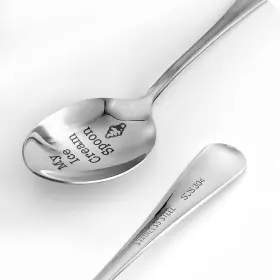 Topkout Li 747301529662 Topkouta 1 Set Engraved Stainless Steel Spoon Gift My Ice Cream Dess #2