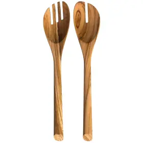 Totally Bamboo 810118517426 Rock And Branch Olive Wood Salad Serving Utensils Great For Tossing Serv Inch