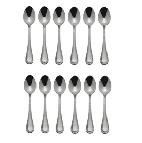 Towle 426505455450 Beaded Antique 18/10 Stainless Steel 6 1/4 Teaspoon Set Twelve