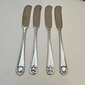 5227184 Towle Living Collection Antigua Frost Set Of 4 Shell/starfish Spreader Stainless
