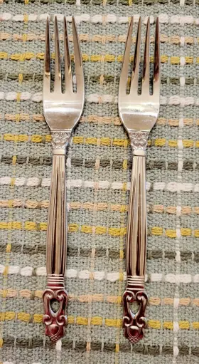 5253669-4 Towle Stockholm 18/10 Stainless Steel Salad Fork Set Of Two Free Shipping