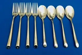 5273537 Towle 8 Living Wave Stainless Dinner Fork Set Of Four Salad Forks 4