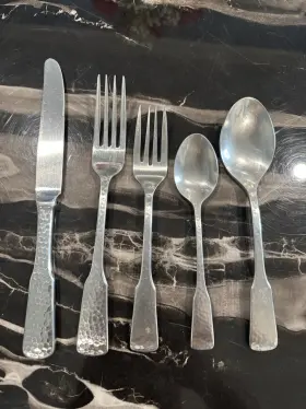 464646 Towle Georgian House Royal Hammer 18-8 Stainless Flatware Japan Lot Of 46 Pieces