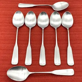 Tws138 Towle Scc Set/7 Inch Old Jamestown Stainless Oval Soup Spoons Utensil Lot Japan