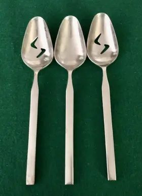 735165 Towle Silver Silver/supreme Isis Stainless Serving Spoons 1 Solid And 2 Pierced/slotted