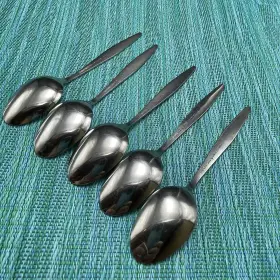 Tws92 Towle / Supreme Cutlery 5 Stainless Rose Pattern Teaspoons Vtg Japan #3