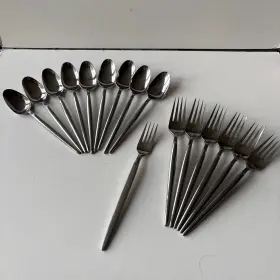 Tws121 Towle Supreme Place 9 Teaspoons Stainless Flatware Mcm Vtg 7 Forks