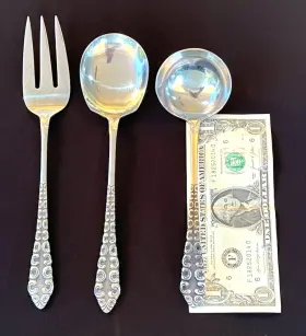Tws156 Towle 3 X Vintage Supreme Cutlery Stainless Steel Textured Mcm Brutalist